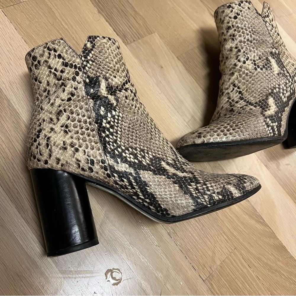 Maje Embossed Python Booties - image 2